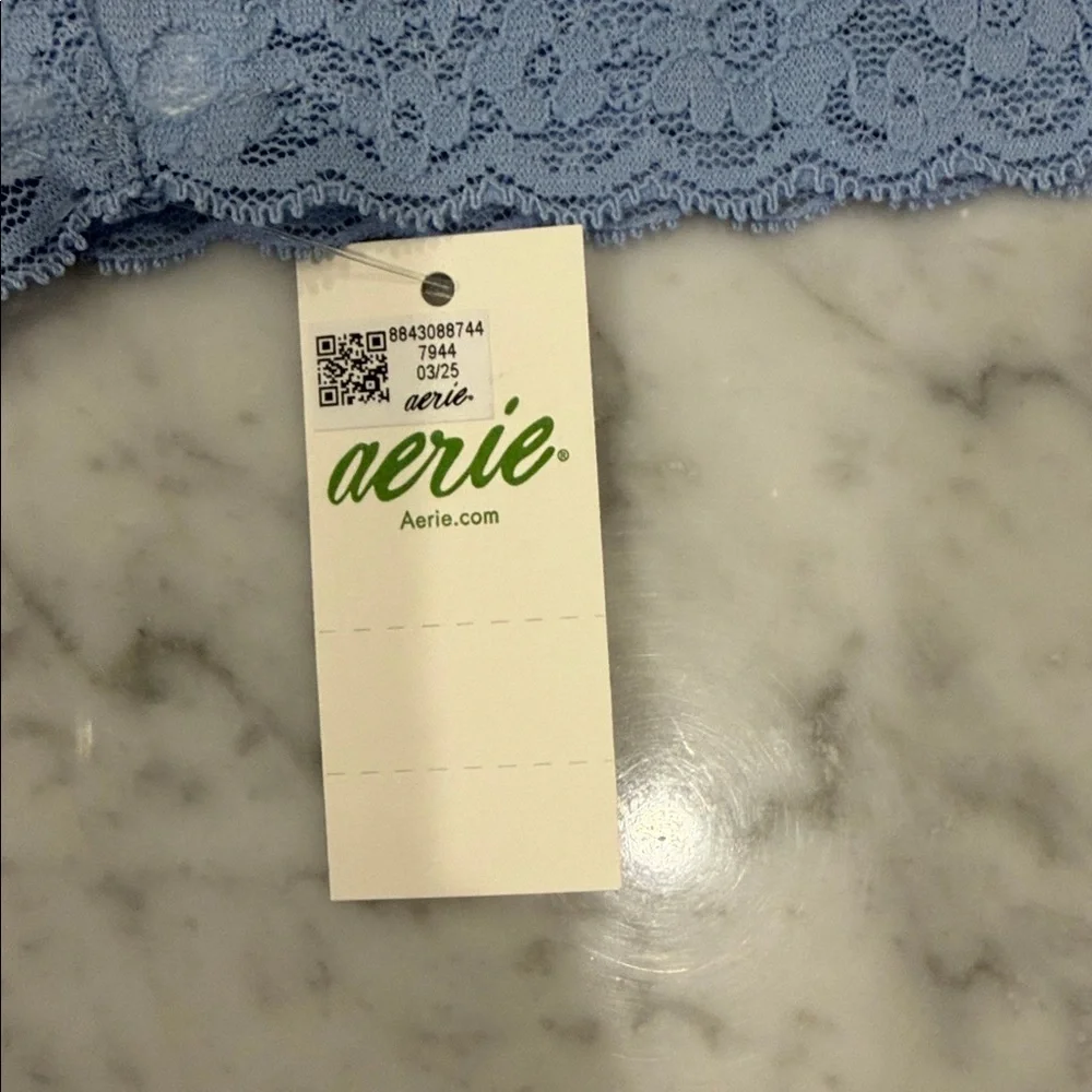3 aerie Powder Blue Lace thongs - Picture 5 of 6